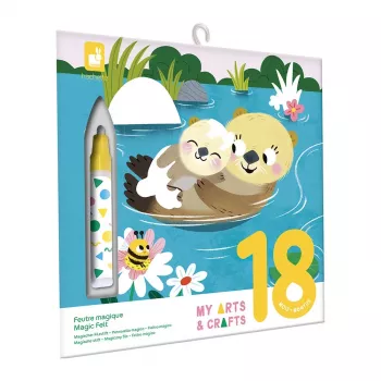 Janod My Arts & Crafts Reusable Water Colouring Book - Cute Animals - 18m+