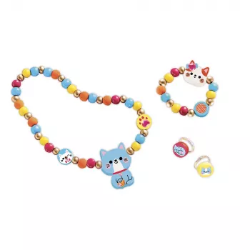 Janod DIY Wooden Jewellery Making Kit Little Cats 4+