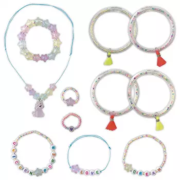 Janod Fluorescent Beads Jewellery Making Kit for Kids 6+