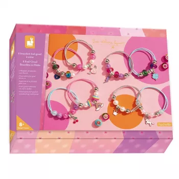 Janod Bracelet Making Craft Kit - Lucky Charms Friendship Bracelets for Kids Ages 8+