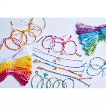 Janod Creative Craft Kit for Jewelry Making Rainbow Bracelets 30 Pieces 8+