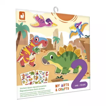 Janod My Arts & Crafts Dinosaur Reusable Sticker Set for Toddlers 2+