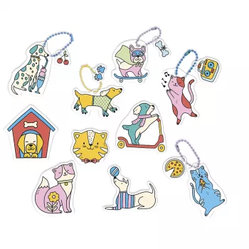 Janod DIY Shrink Plastic Art Kit - Cats & Dogs - 10 Ornaments - Ages 7+