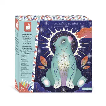 Janod Creative Kit Dot Painting Pointillism 3D Cosmic Animals 8+