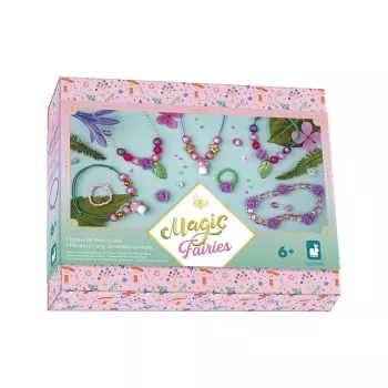 Janod Magic Fairies Jewellery Making Kit with Wooden Storage Box, Over 400 Beads, 6+ Years