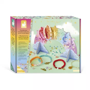 Janod DIY Bracelet Making Kit with Stand - Bracelet for Every Day of the Week 7+