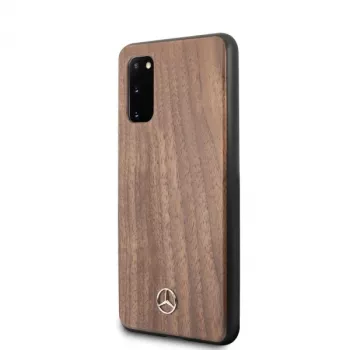 MERCEDES-BENZ Wood Line Walnut Hard Case for Samsung Galaxy S20 (SM-G980) - Brown