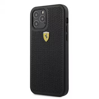 Ferrari FESPEHCP12MBK iPhone 12/12 Pro 6.1 inch Black Hardcase On Track Perforated