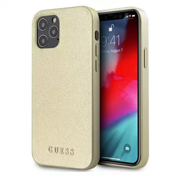 Guess GUHCP12LIGLGO Hardcase for iPhone 12 Pro Max 6.7 inch Gold Iridescent