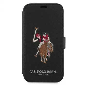 U.S. POLO ASSN. Polo Embroidery Collection Book Case for iPhone 12/12 Pro 6.1 inch Black
