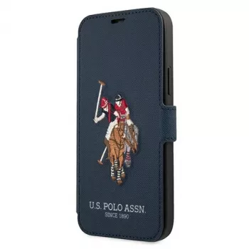 U.S. POLO ASSN. USFLBKP12MPUGFLNV Book Case for iPhone 12/12 Pro 6.1 inch Navy Polo Embroidery Collection