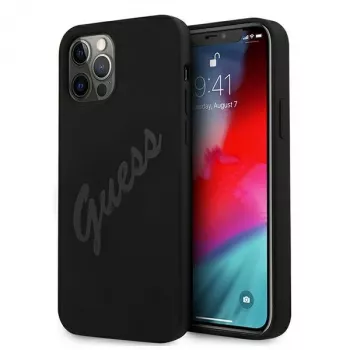 Guess Script Vintage Hard Case for Apple iPhone 12 Pro Max 6.7 inch Black