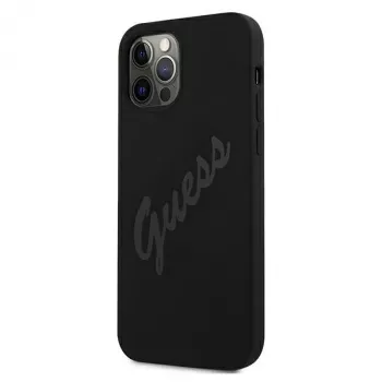 Guess Script Vintage Hard Case for Apple iPhone 12 Pro Max 6.7 inch Black