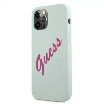 Guess Silicone Vintage Hard Case for Apple iPhone 12 / 12 Pro 6.1 inch - Blue Fuschia