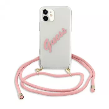 Guess GUHCP12SCRTVSPI iPhone 12 mini 5.4 inch Pink Hardcase Script Vintage