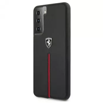 Ferrari FEOSIHCS21SBK Off Track Leather Nylon Stripe Hard Case for Samsung Galaxy S21 (G991) - Black