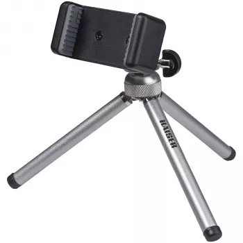 Kaiser Smartphone Tripod 6016 - Compact Aluminum/Plastic Tripod with Ball Head and Smartphone Clamp, Black/Silver