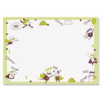 SIGEL Little Heroes Desk Pad Light Green Paper 30 Sheets A3