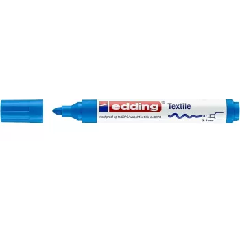 EDDING 4500 Textile Marker Light Blue Round Nib Medium 1 Piece