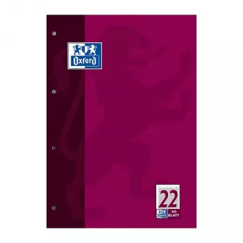 Oxford Writing Block DIN A4 Lined Line 22, 80 Sheets, 90 g/m², White