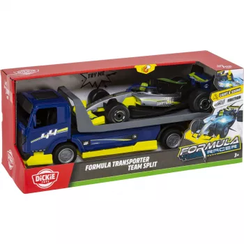 Dickie Formula Transporter Team Split 203766000 Car Transporter with 2 Die-Cast Cars