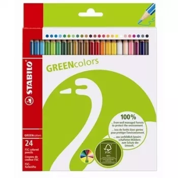 STABILO Green Colors Colouring Pencils - 2 mm - 24 Pack