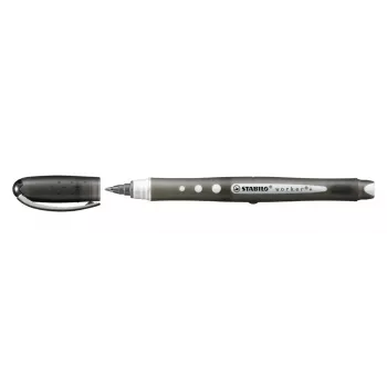STABILO Worker Rollerball Pen Set - 4 Assorted Colors - 0.5 mm - Black, Blue, Red, Green