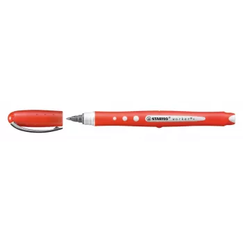 STABILO worker colorful Rollerball Pen - Red - 0.5 mm - Ambidextrous - 10 Pack