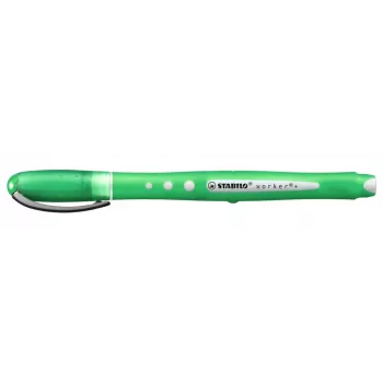 STABILO Worker Colorful Stick Pen Green 0.5 mm Ambidextrous Pack of 10