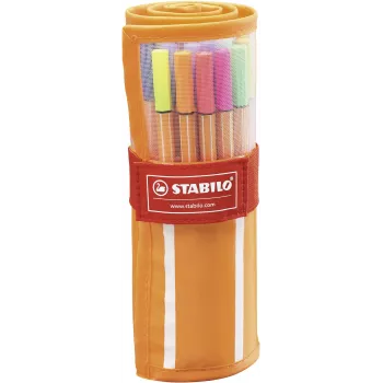 STABILO point 88 Fineliner Pen Set - 20 Assorted Colors, 0.4 mm