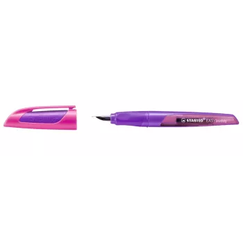 STABILO EASYbuddy Fountain Pen - Magenta / Violet - Cartridge Filling System - Royal Blue Ink - Ambidextrous - 1 Piece