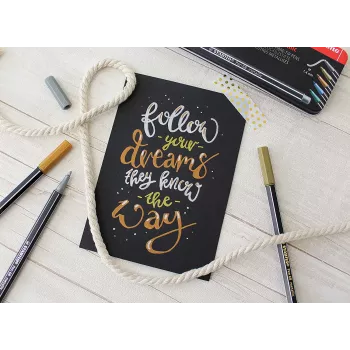 STABILO Pen 68 Metallic Fibre-Tip Pen - Copper - 1.4 mm - Hexagonal - Single Pen