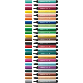 STABILO Pen 68 MAX 12-Piece ARTY Edition Felt-Tip Pen Set with Chisel Tip in Plastic Case