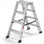 Hailo Master D100 2 x 4 Step Ladder - Double-Sided Aluminium Step Ladder, 150 kg Capacity, EN 131