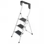 Hailo K75 ComfortLine 3-Step Safety Step Ladder, Silver/Black, 150 kg Capacity