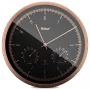 MEBUS 19778 Radio Wall Clock with Thermo-Hygrometer, Silver/Black, LCD Display, DCF77