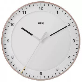Braun BC17PW Quartz Wall Clock Analog Silent Movement 30 cm White