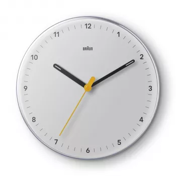 Braun BC26W Quartz Wall Clock Analog Silent Sweep 23 cm White
