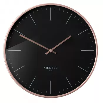 KIENZLE DCF Radio-Controlled Wall Clock Modern 25 cm Rose Gold/Black