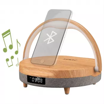 KIENZLE LED Alarm Clock with Bluetooth Speaker and Wireless Charger