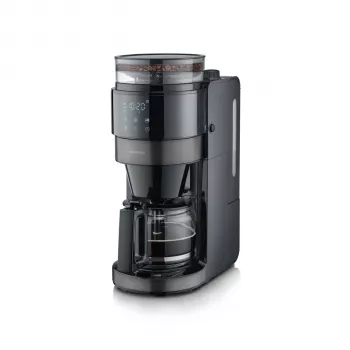 SEVERIN KA 4830 Filter Coffee Machine with Grinder and Glass Carafe, 10 Cups, 1000 W, Black/Stainless Steel