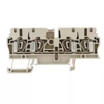 Weidmüller ZDU 2.5/4AN Feed-Through Terminal Block, Spring Clamp Connection, 2.5 mm², Beige, 100 Pieces