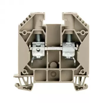 Weidmüller Feed-through Terminal Block WDU 16, Screw Connection, 16 mm², 1000 V, 76 A, Dark Beige