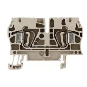 Weidmüller ZDU 4 Feed-Through Terminal Block, Spring Clamp Connection, 4 mm², Beige, 100 Pieces