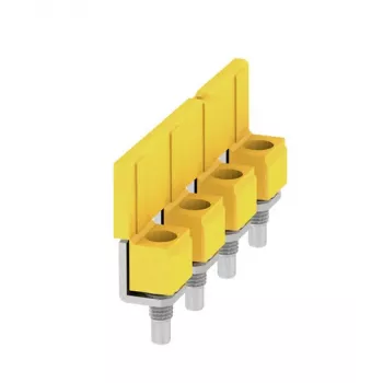 Weidmüller WQV 16N/4 Cross-Connector Jumper, 4-Pole, 16 mm², Yellow, 50 Pieces