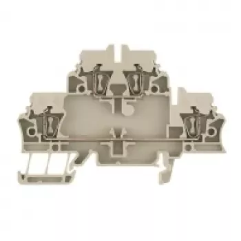 Weidmüller ZDK 2.5 Feed-Through Terminal Block, Spring Clamp Connection, 2.5 mm², Beige, 50 Pieces