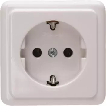 Heinrich Kopp Schuko Socket Outlet Surface-Mounted 1-Gang 16A 250V Arctic White 101802000