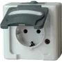HEINRICH KOPP Schuko Socket 1-Gang Surface-Mounted Damp-Proof IP44 Grey 16A 250V (103356006)