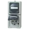 HEINRICH KOPP Switch-Socket Combination Vertical Surface-Mounted Damp-proof IP44 Grey (130856009)