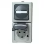 HEINRICH KOPP Switch-Socket Combination Vertical Surface-Mounted Damp-proof IP44 Grey (130856009)
